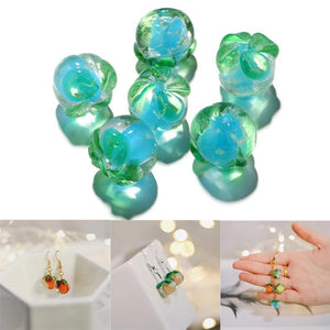 10Pcs Luminous Persimmon Glass Beads for DIY Jewelry Making