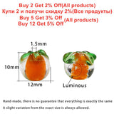 10Pcs Luminous Persimmon Glass Beads for DIY Jewelry Making