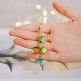 10Pcs Luminous Persimmon Glass Beads for DIY Jewelry Making