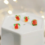 10Pcs Luminous Persimmon Glass Beads for DIY Jewelry Making