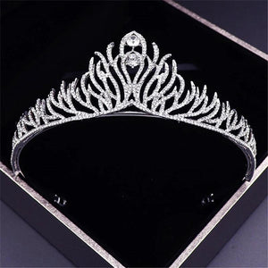 Baroque Metal Crystal Tiara Wedding Crown Headband for Queen Prom Party