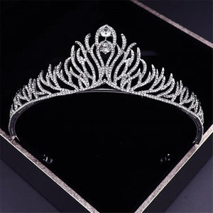 Baroque Metal Crystal Tiara Wedding Crown Headband for Queen Prom Party