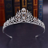 Baroque Metal Crystal Tiara Wedding Crown Headband for Queen Prom Party