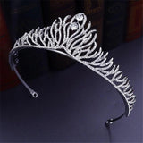 Baroque Metal Crystal Tiara Wedding Crown Headband for Queen Prom Party