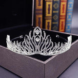 Baroque Metal Crystal Tiara Wedding Crown Headband for Queen Prom Party