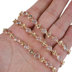 1M Crystal Glass Beads Chain for Jewelry Making DIY