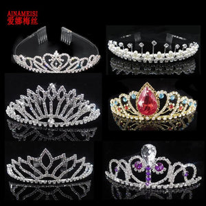 Princess Crown Bride Tiaras Hair Comb Jewelry Headband