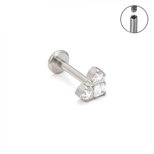 Titanium Heart Zircon Stud Nose Ring Cartilage Tragus Piercing