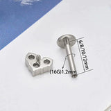 Titanium Heart Zircon Stud Nose Ring Cartilage Tragus Piercing
