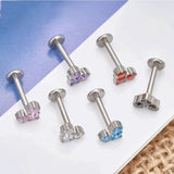 Titanium Heart Zircon Stud Nose Ring Cartilage Tragus Piercing