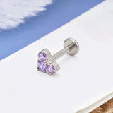 Titanium Heart Zircon Stud Nose Ring Cartilage Tragus Piercing