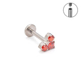 Titanium Heart Zircon Stud Nose Ring Cartilage Tragus Piercing