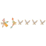 6 Pcs Crystal Butterfly Earrings Set for Women