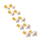 5Pairs CZ Earrings Women Men Stainless Steel Crystal Zircon Stud Earring Set