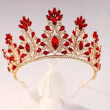 Red Bridal Crown Noble Style Charming Beauty Pageant Headwear