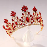 Red Bridal Crown Noble Style Charming Beauty Pageant Headwear