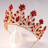 Red Bridal Crown Noble Style Charming Beauty Pageant Headwear