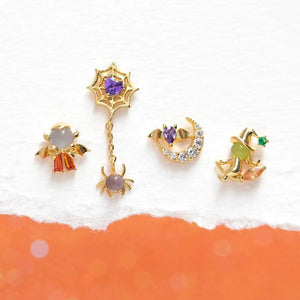 6 Pcs Halloween Stud Earrings Set with Cubic Zircon for Women