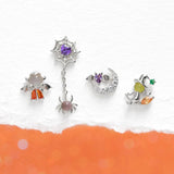 6 Pcs Halloween Stud Earrings Set with Cubic Zircon for Women