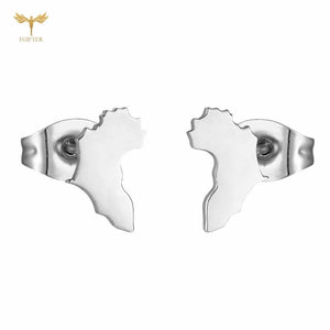 Africa Map Earrings 12 Pairs Stud Earring Set Stainless Steel Ear Piercing