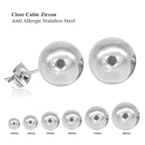 6 Pairs Steel Ball Stud Earrings Round Ear Post 3-8mm Piercing Jewelry Set