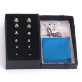 6 Pairs Steel Ball Stud Earrings Round Ear Post 3-8mm Piercing Jewelry Set