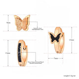 Stainless Steel Butterfly Earrings Set with Crystals JE21201