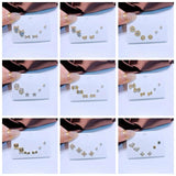 3 Pairs/Set Cubic Zircon Crystal Stud Earrings Women Jewelry