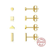 925 Silver Stud Earring Women Zircon Star Moon Piercing Earings