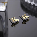 Christian Jewelry Stainless Steel Earrings Sets Cross Word Plated Ear Studs