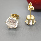 6 Pairs Clear CZ Zirconia Stud Earrings Set Stainless Steel Piercing