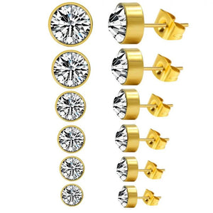 Kids Stud Earrings For Women Set 6Pairs/Box Jewelry Stainless Steel