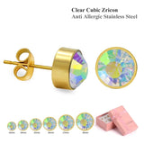 Kids Stud Earrings For Women Set 6Pairs/Box Jewelry Stainless Steel