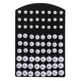 36Pairs Mixed Size Beads Round Pearls Earrings Set Stud Earrings