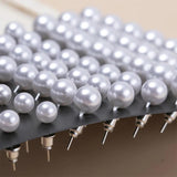 36Pairs Mixed Size Beads Round Pearls Earrings Set Stud Earrings