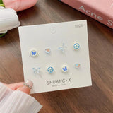 Ceramic Ears Stud Earrings Set for Women Girls Party Jewelry