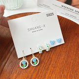 Ceramic Ears Stud Earrings Set for Women Girls Party Jewelry