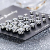 12 Pairs AAA CZ Wedding Stud Earrings Set Crystal Jewelry Earing Oorbellen