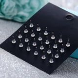 12 Pairs AAA CZ Wedding Stud Earrings Set Crystal Jewelry Earing Oorbellen