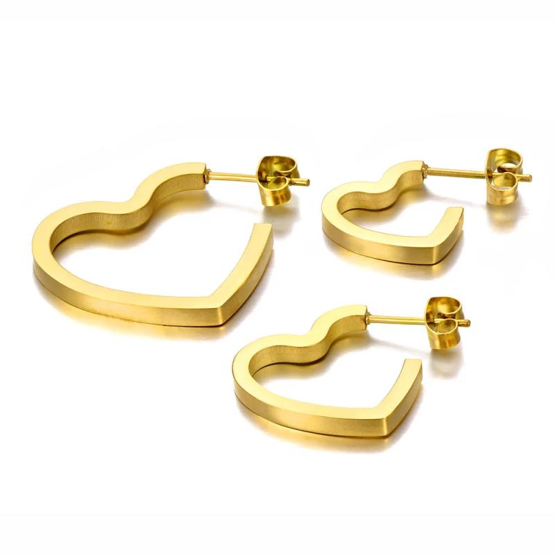3Pcs/Set Stainless Steel Love Heart Earrings Bohemia Party Beach Earrings