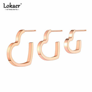 3Pcs/Set Stainless Steel Love Heart Earrings Bohemia Party Beach Earrings