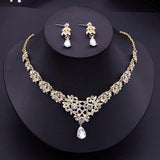 Rhinestone Pendant Necklace Earrings Set