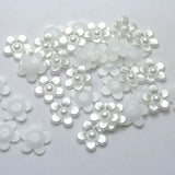 200 Pearl Acrylic Daisy Flower Beads 11mm FlatBacks for Scrapbook Craft