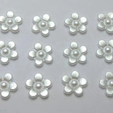 200 Pearl Acrylic Daisy Flower Beads 11mm FlatBacks for Scrapbook Craft