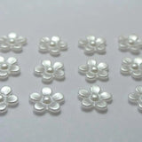 200 Pearl Acrylic Daisy Flower Beads 11mm FlatBacks for Scrapbook Craft