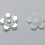 200 Pearl Acrylic Daisy Flower Beads 11mm FlatBacks for Scrapbook Craft