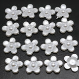 200 Pearl Acrylic Daisy Flower Beads 11mm FlatBacks for Scrapbook Craft