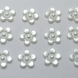200 Pearl Acrylic Daisy Flower Beads 11mm FlatBacks for Scrapbook Craft