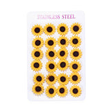 12pairs Women Stainless Steel Daisy Sunflower Stud Earring Set Gift