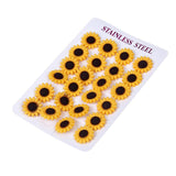 12pairs Women Stainless Steel Daisy Sunflower Stud Earring Set Gift